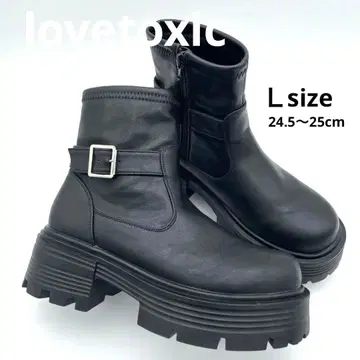 통굽 부츠 L 블랙 lovetoxic 사이드 지퍼 새상품급 트렌드