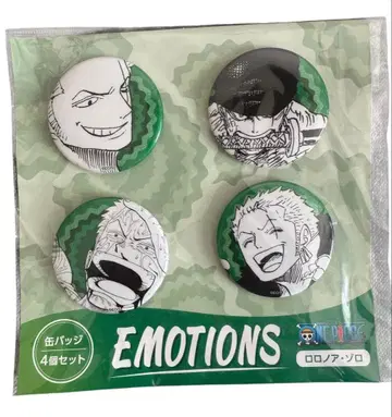 [ 새상품 ] 원피스 캔뱃지 4개 세트 EMOTIONS 로로노아 조로