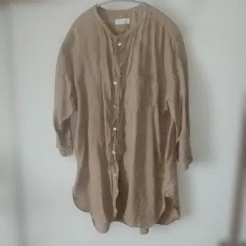 prit 린넨 100% 프론트 오픈 튜닉