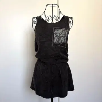 블랙 슬리브리스 원피스 y2k 펑크 다크코어