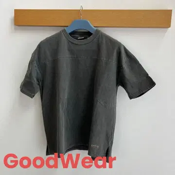 Goodwear 가먼트 다이 풋볼 T셔츠 BIG L CHARCOAL