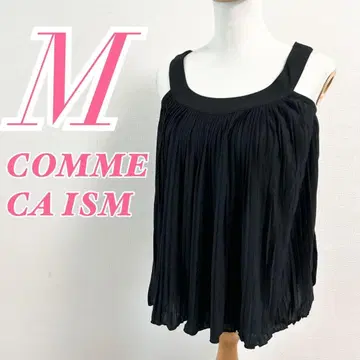 COMME CA ISM 컴시즘 블랙 블라우스 플리츠 시크