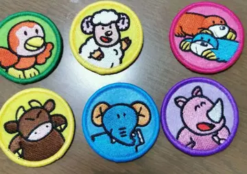 타베코 동물 동물 캐릭터 핀 배지 세트 와펜 배지