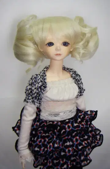 내열 인형 가발 [히메카즈라] 투테일 컬 플라티나 블론드 MS