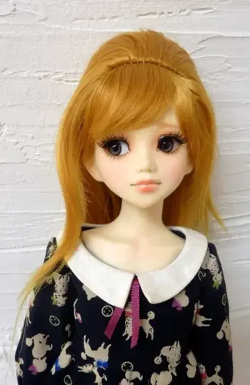 내열 인형 가발 [히메카즈라] 레이어 웨이브 허니 옐로우 S