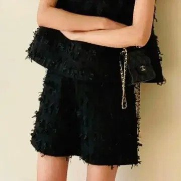 [ 당일 발송 ] BIRTHDAY BASH 리본 트위드 숏팬츠 블랙