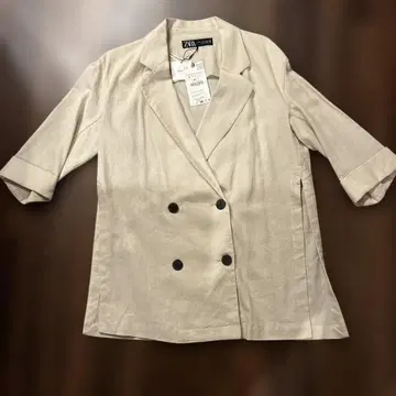 미사용 새상품 ZARA 린넨 블렌드 블레이저 S(7~9호) 사이즈