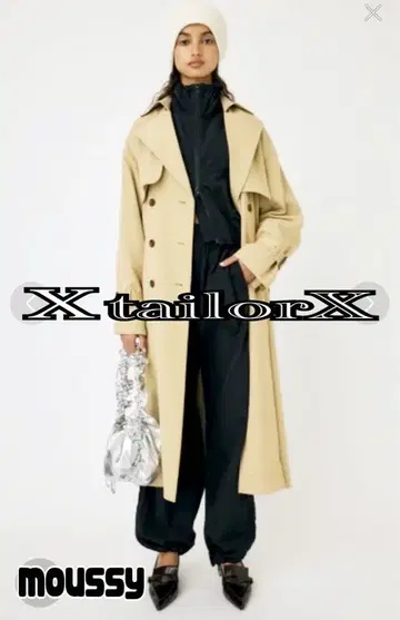 MOUSSY 베이지 LOOSE DRAPE 트렌치코트