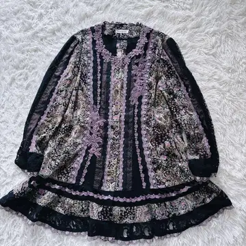 도로시 DOROTHY 시어 재킷 가디건 레이스 꽃무늬 고져스