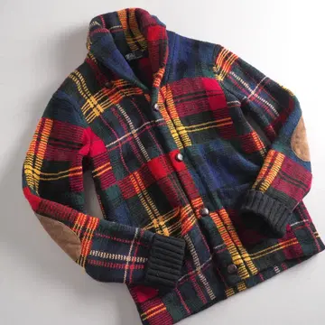 랄프 로렌 숄카라 패치워크 패턴 가디건 새상품급