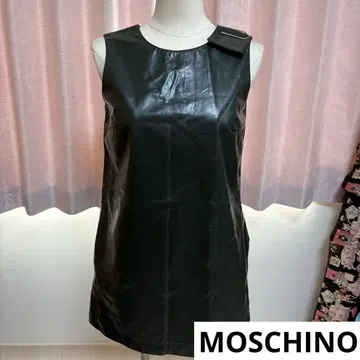 MOSCHINO 그린 슬리브리스 미니 원피스 90s