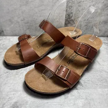 [미사용급] 버켄스탁 파피리오 브라운 가죽 샌들 40 26