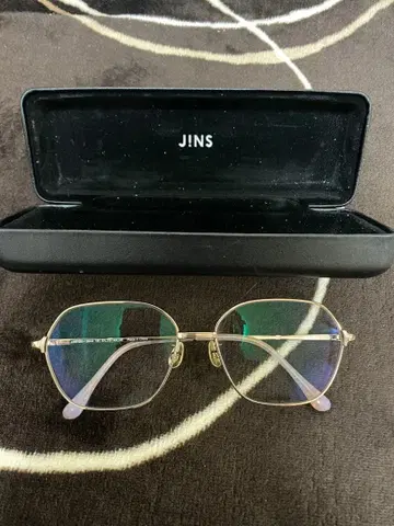 JINS 골드 오버 사이즈 안경 도수 없음