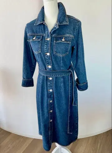 ZARA 데님 셔츠 원피스 인디고 블루