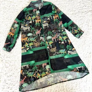 애니멀 무늬 동물 패턴 긴팔 시어 셔츠 원피스 M~L