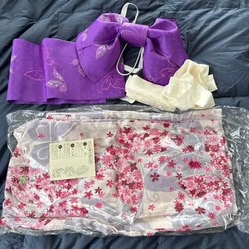 세트 유카타 벚꽃 패턴