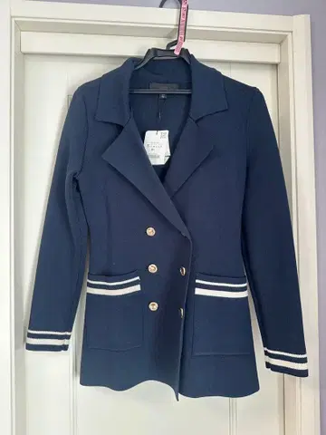 ZARA 네이비 마린 더블 니트 자켓