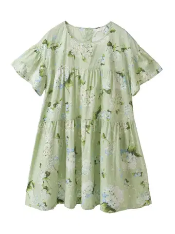 PINK HOUSE 수국 프린트 튜닉 블라우스