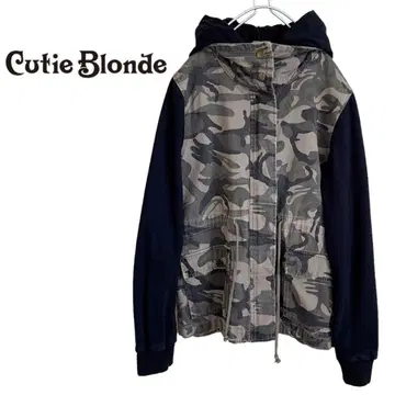 큐티 블론드 카모 패턴 밀리터리 자켓