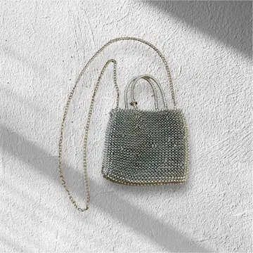 와이어백 2WAY 체인 숄더 핸드백 실버 관혼상제