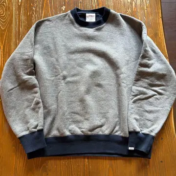 HYKE SWEAT SHIRT 투톤 크루넥 맨투맨