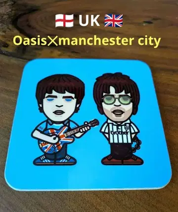 새상품 UK OASIS 맨체스터 시티 코스터 WOOD