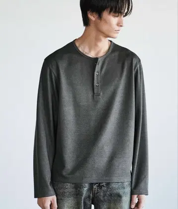 WYM 리파인드 와플 헨리넥 L/S 티