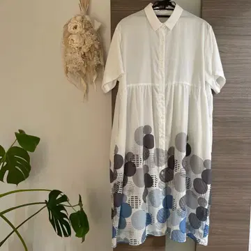 [ 미사용 ] graniph 그라니프 셔츠 원피스 봄/여름 코디 페미닌