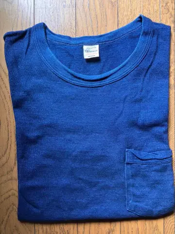 WAREHOUSE 웨어하우스 천연 인디고 염색 반팔 포켓 티셔츠