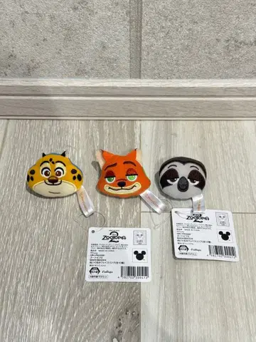 [묶음 판매] 주토피아2 봉제 인형 페이스 반지 3개 세트