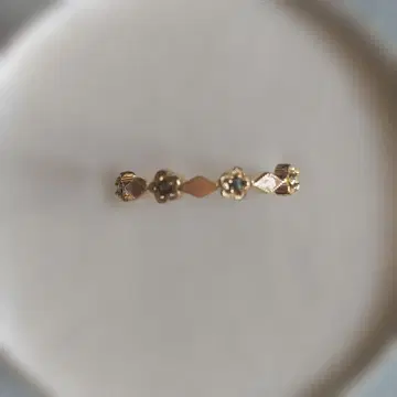 록잔 반지 꽃 모티브 골드 컬러 약 9호