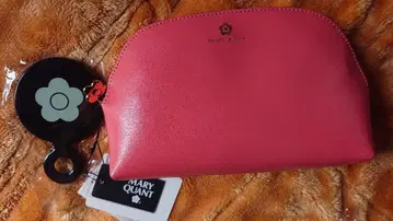 MARY QUANT 핑크 라운드 지퍼 파우치