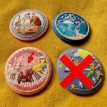 디즈니 자수 캔뱃지 3개 세트