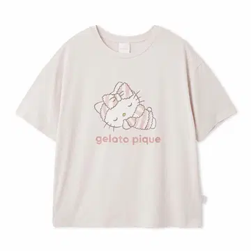 산리오 하우스 원 포인트 T셔츠 키티 젤라 피케 핑크 미사용 새상품