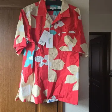 Jams 하와이안 셔츠 M 사이즈 빨간색