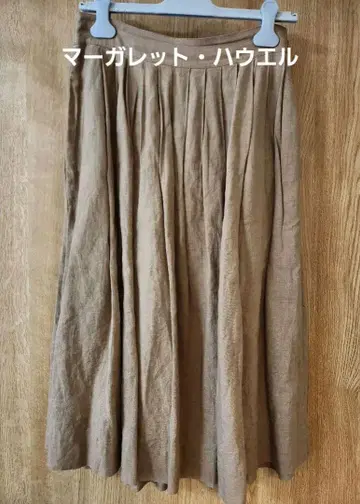 MARGARET HOWELL 카멜 계열 린넨 스커트 2 사이즈