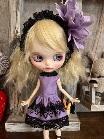 브라이스 아이시 인형 원피스 퍼플 x 블랙