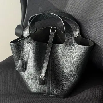 SHAPLA 라이카 가죽 핸드백 블랙