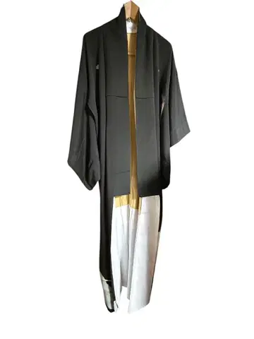 블랙 겉옷 꽃 자수 포함 접이식 겉옷 일본풍