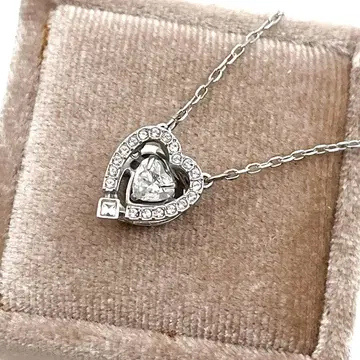 스와로브스키 목걸이 스파클링 댄싱 스톤 하트 실버