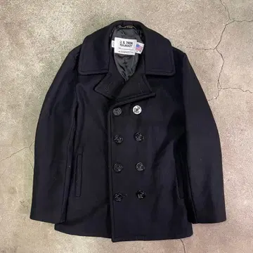 Schott 753US 샷 P 코트 피 코트 블랙 36