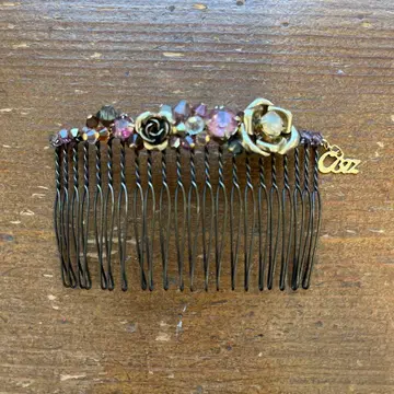 컴플렉스 비즈 헤어콤 빈티지풍