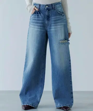 SENEE loose vintage like denim 블루 L