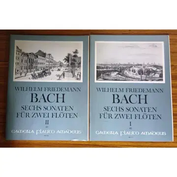 프리데만 바흐 2개의 플루트를 위한 6개의 소나타 악보 1권과 2권 세트