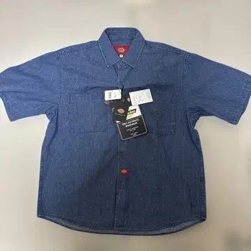 Dickies 데님 블루 반팔 셔츠 M