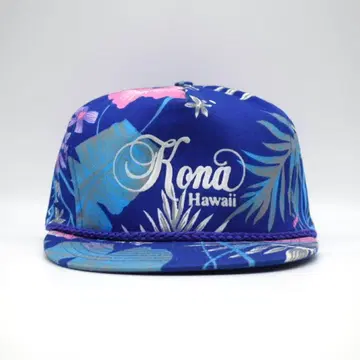 90s 빈티지 코나 하와이 알로하 올 패턴 트로피컬 캡 핸드