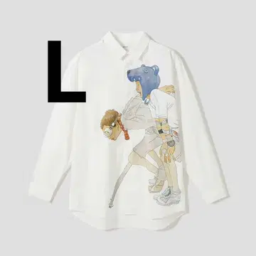 L 사이즈 그라니프 마츠모토 타이요 고양이 루즈핏 셔츠 긴팔