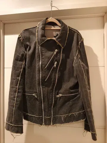 FAUST 키요하루 쿠로유메 다크 그레이 더블 라이더 자켓