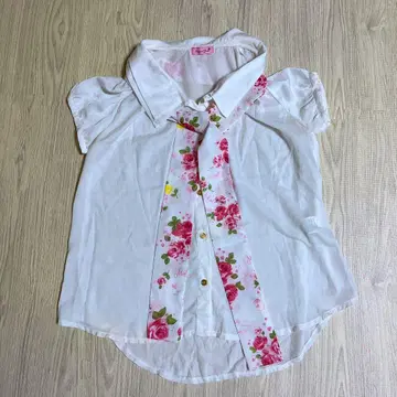 MA*RS 보타이 블라우스 꽃무늬 리본 히메 갸루 헤이세이 갸루 양산형