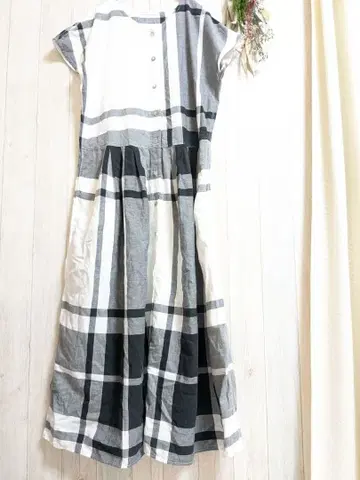 펠리시모 Sunny clouds 반팔 체크 무늬 셔츠 원피스